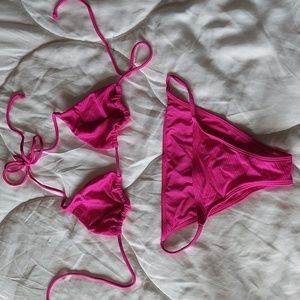 O'NEILL Solid Triangle Back Tie Bikini and Hipster bottom